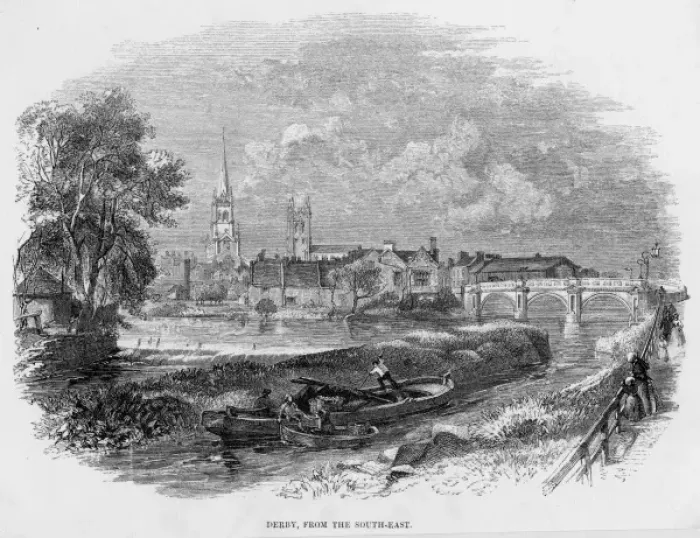 Framed Print : DERBY. General view from the south- east Framed Print : DERBY. General view from the south- east