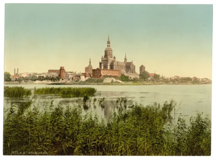 Framed Print : General view, from station, Stralsund, Pommeraina sic, Germa Framed Print : General view, from station, Stralsund, Pommeraina sic, Germa