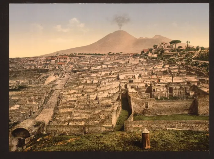 Framed Print : General view and Vesuvius, Pompeii, Italy Framed Print : General view and Vesuvius, Pompeii, Italy