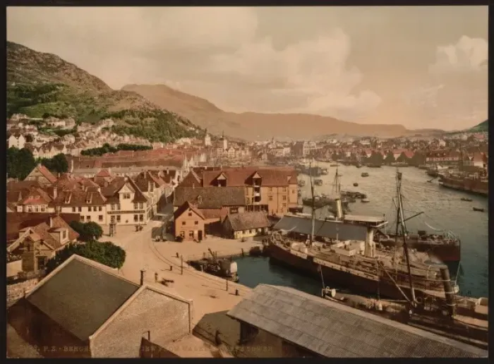 Framed Print : General view from Walkendorffs Tower, Bergen, Norway Framed Print : General view from Walkendorffs Tower, Bergen, Norway