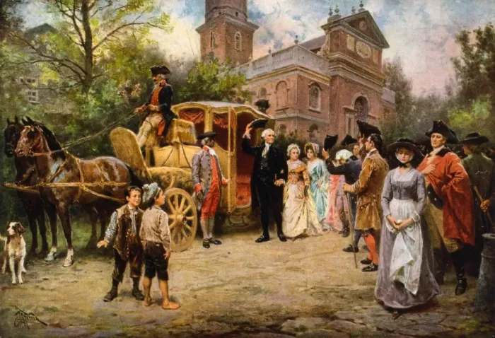 Framed Print : General Washington at Christ Church, Easter Sunday, 1795 Framed Print : General Washington at Christ Church, Easter Sunday, 1795