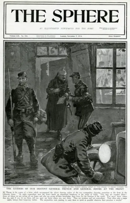 Framed Print : Generals French and Joffre at the Front, 1914 Framed Print : Generals French and Joffre at the Front, 1914