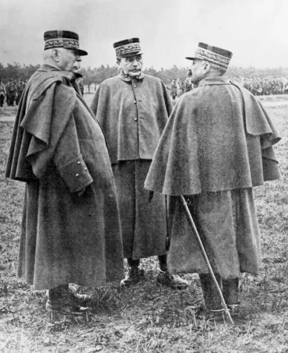 Framed Print : Generals Joffre, Langle de Cary and Guillaumat, WW1 Framed Print : Generals Joffre, Langle de Cary and Guillaumat, WW1
