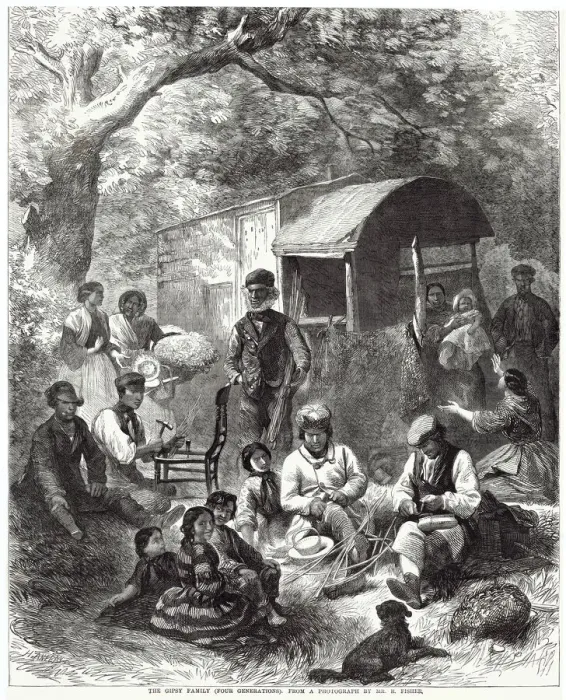 Framed Print : Four generations of a gypsy family. Date: 1863 Framed Print : Four generations of a gypsy family. Date: 1863