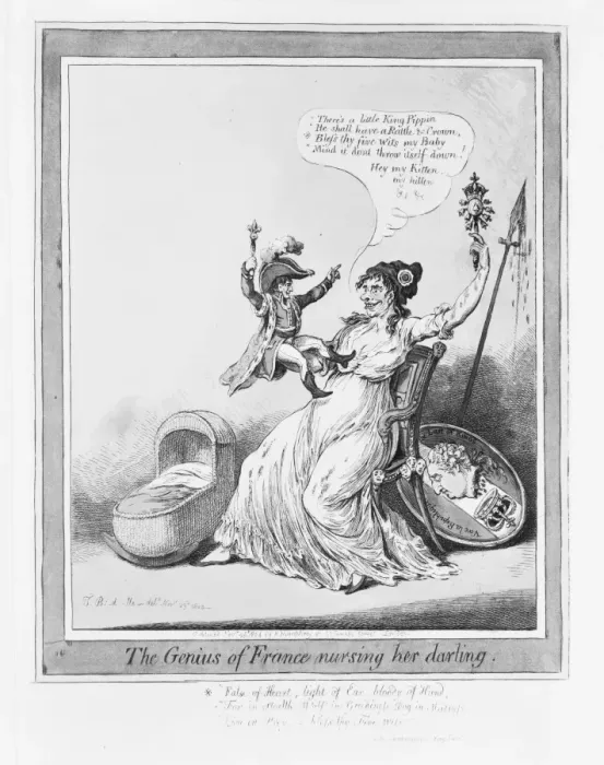 Framed Print : The genius of France nursing her darling Framed Print : The genius of France nursing her darling
