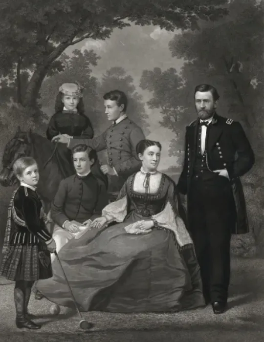 Framed Print : Genl. Grant and his family Framed Print : Genl. Grant and his family