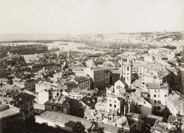 Framed Print : Genoa, Genova, Italy, c. 1880 s, docks and ships Framed Print : Genoa, Genova, Italy, c. 1880 s, docks and ships