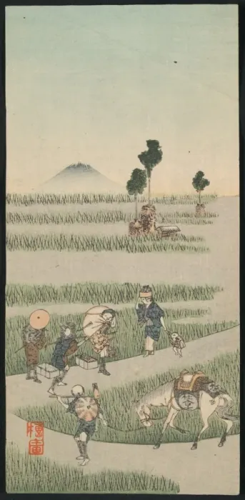 Framed Print : Genre scene in a rice paddy Framed Print : Genre scene in a rice paddy