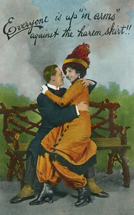 Framed Print : Gentleman not at all aghast about the Harem Skirt Framed Print : Gentleman not at all aghast about the Harem Skirt