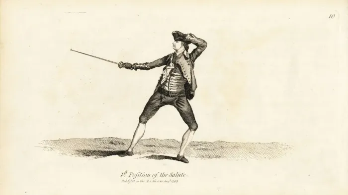 Framed Print : Gentleman fencer in the first position of the Salute Framed Print : Gentleman fencer in the first position of the Salute