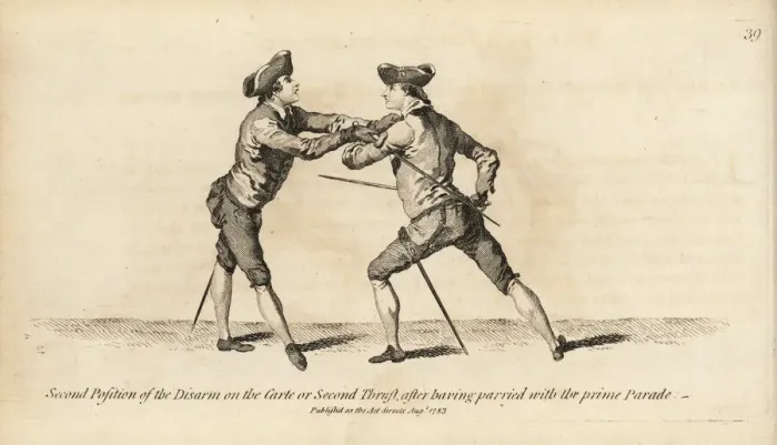 Framed Print : Gentleman fencer in the second position of Framed Print : Gentleman fencer in the second position of