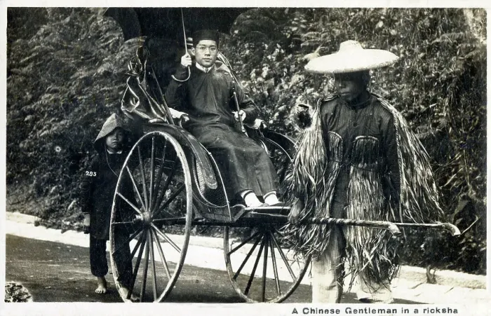 Framed Print : Gentleman in a rickshaw - Shanghai, China Framed Print : Gentleman in a rickshaw - Shanghai, China