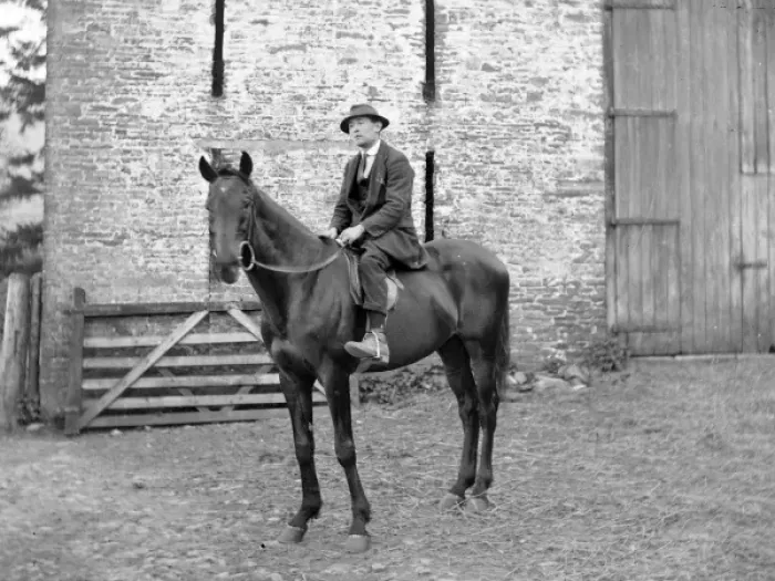 Framed Print : Gentleman riding a stallion, Mid Wales Framed Print : Gentleman riding a stallion, Mid Wales
