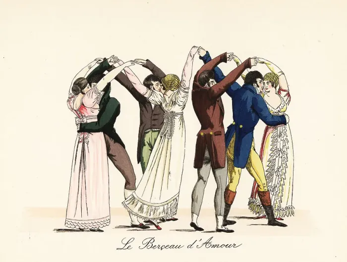Framed Print : Gentlemen and ladies playing the kissing game, Cradle of Love Framed Print : Gentlemen and ladies playing the kissing game, Cradle of Love
