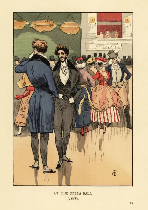 Framed Print : Two gentlemen at the Opera Ball, 1835 Framed Print : Two gentlemen at the Opera Ball, 1835