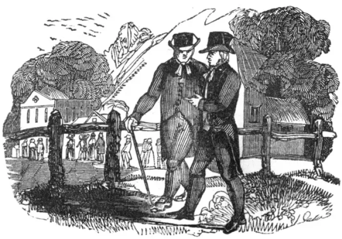 Framed Print : Two gentlemen talking, c. 1800 Framed Print : Two gentlemen talking, c. 1800