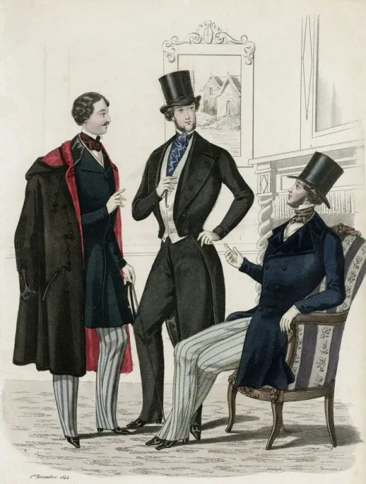 Framed Print : Gentlemens fashions for November 1844 Framed Print : Gentlemens fashions for November 1844