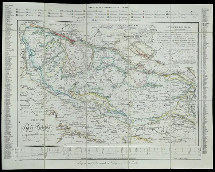 Framed Print : Geognostic map of the Harz Mountains (1832) Framed Print : Geognostic map of the Harz Mountains (1832)