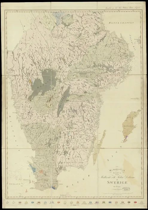 Framed Print : Geognostic map of Sweden (1834) Framed Print : Geognostic map of Sweden (1834)