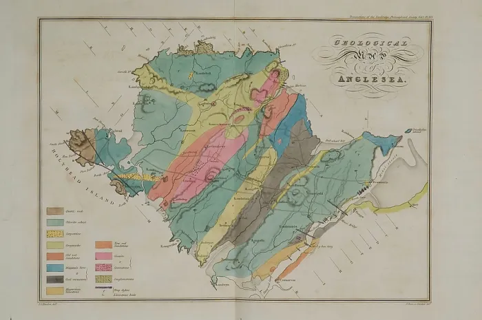 Framed Print : Geological map of Anglesea (Henslow, 1822) Framed Print : Geological map of Anglesea (Henslow, 1822)