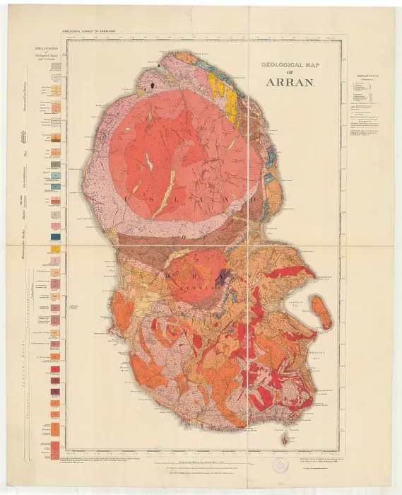 Framed Print : Geological Map of Arran (The Survey, 1910) Framed Print : Geological Map of Arran (The Survey, 1910)