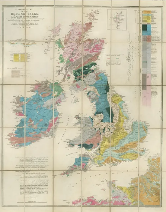 Framed Print : Geological map of the British Isles (Phillips, 1838) Framed Print : Geological map of the British Isles (Phillips, 1838)