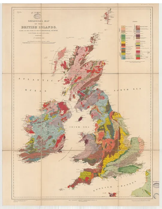 Framed Print : Geological Map of the British Isles (Teall, 1912) Framed Print : Geological Map of the British Isles (Teall, 1912)