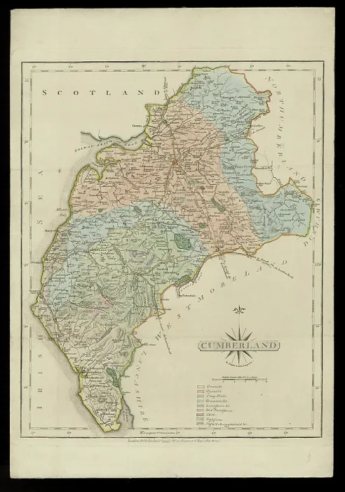 Framed Print : Geological map of Cumberland (Fry, c.1814) Framed Print : Geological map of Cumberland (Fry, c.1814)