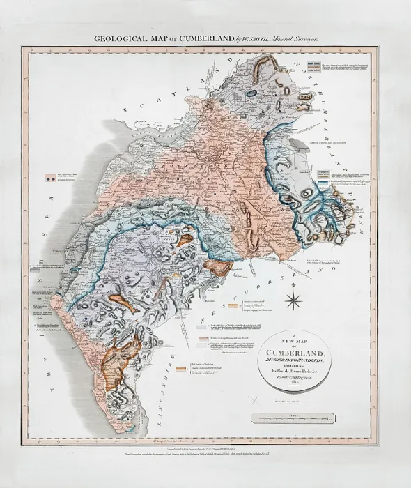 Framed Print : Geological Map of Cumberland (William Smith, 1824) Framed Print : Geological Map of Cumberland (William Smith, 1824)