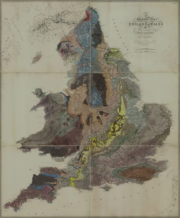 Framed Print : Geological Map of England and Wales [1839] 2nd edition