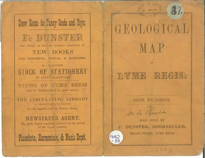 Framed Print : Geological map of the environs of Lyme Regis and Cover Framed Print : Geological map of the environs of Lyme Regis and Cover