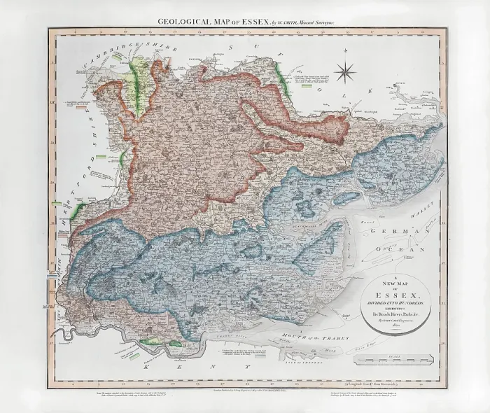 Framed Print : Geological Map of Essex (William Smith, 1820) Framed Print : Geological Map of Essex (William Smith, 1820)