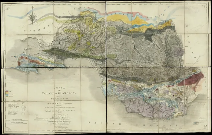 Framed Print : Geological map of Glamorgan (Greenough / Smith 1799-1818) Framed Print : Geological map of Glamorgan (Greenough / Smith 1799-1818)