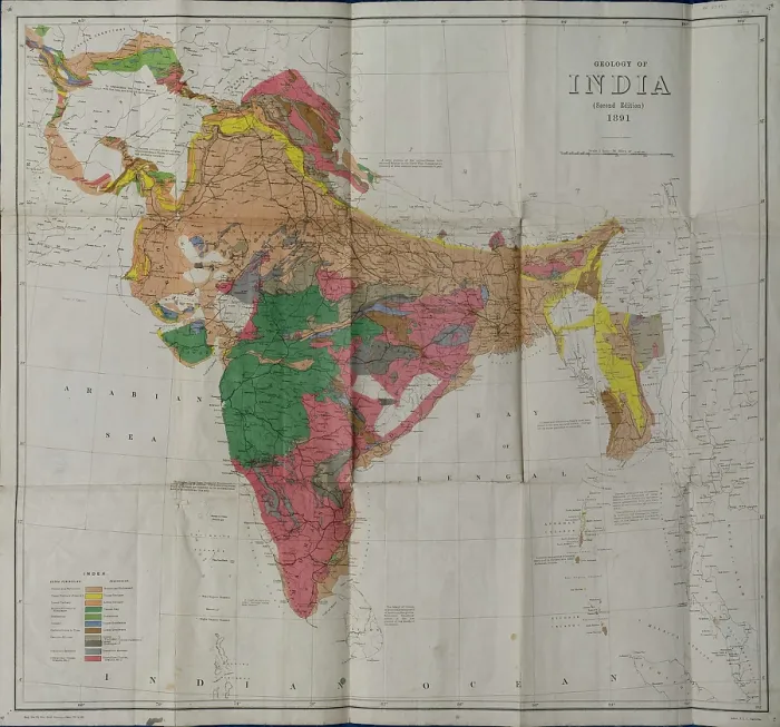 Framed Print : Geological Map of India (Geological Survey of India, 1891) Framed Print : Geological Map of India (Geological Survey of India, 1891)