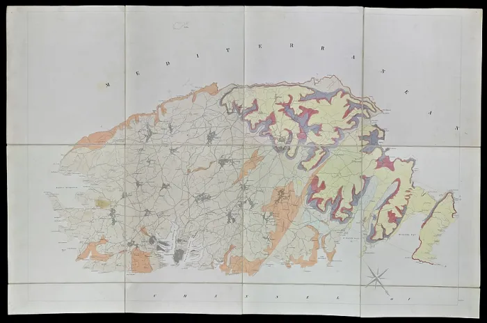 Framed Print : Geological map of Malta (1856) Framed Print : Geological map of Malta (1856)