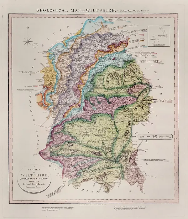 Framed Print : Geological Map of Wiltshire (William Smith, 1819) Framed Print : Geological Map of Wiltshire (William Smith, 1819)