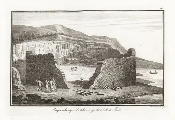 Framed Print : Geologists exploring the volcanic cirque of Ashna-cregs, Isle of Framed Print : Geologists exploring the volcanic cirque of Ashna-cregs, Isle of