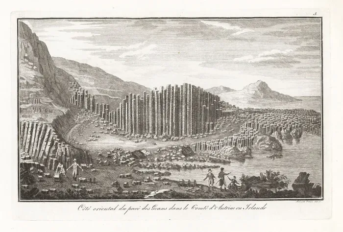 Framed Print : Geologists studying the eastern side of the Giant's Causeway, 18 Framed Print : Geologists studying the eastern side of the Giant's Causeway, 18