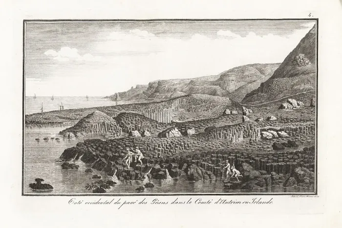 Framed Print : Geologists studying the western side of the Giant's Causeway, 18 Framed Print : Geologists studying the western side of the Giant's Causeway, 18
