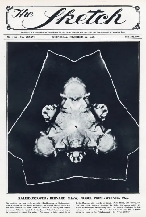 Framed Print : George Bernard Shaw kaleidoscoped Framed Print : George Bernard Shaw kaleidoscoped