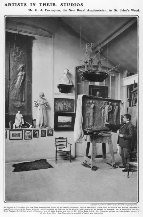 Framed Print : George Frampton in his studio Framed Print : George Frampton in his studio
