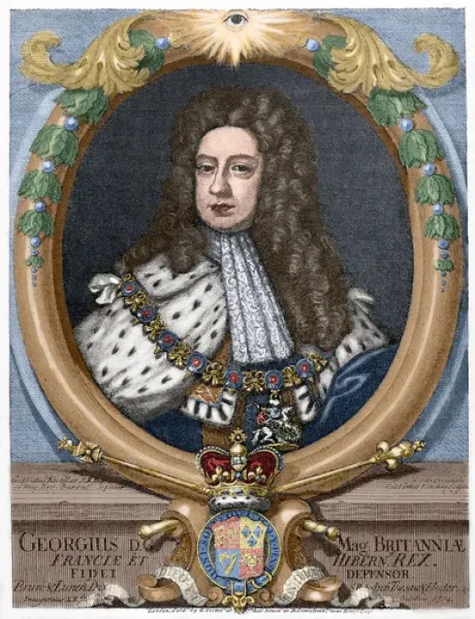 Framed Print : George II (1683-1760). Engraving. Colored Framed Print : George II (1683-1760). Engraving. Colored