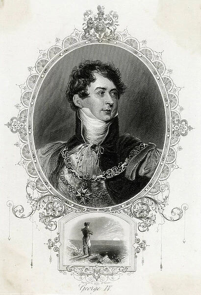 George Iv / Anon Eng. KING GEORGE IV OF ENGLAND Reigned 1820 - 1830 Date: 1762 - 1830