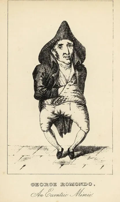 Framed Print : George Romondo, an eccentric mimic, 18th century Framed Print : George Romondo, an eccentric mimic, 18th century