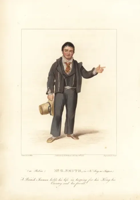 Framed Print : George Smith in No Song No Supper, 1822 Framed Print : George Smith in No Song No Supper, 1822