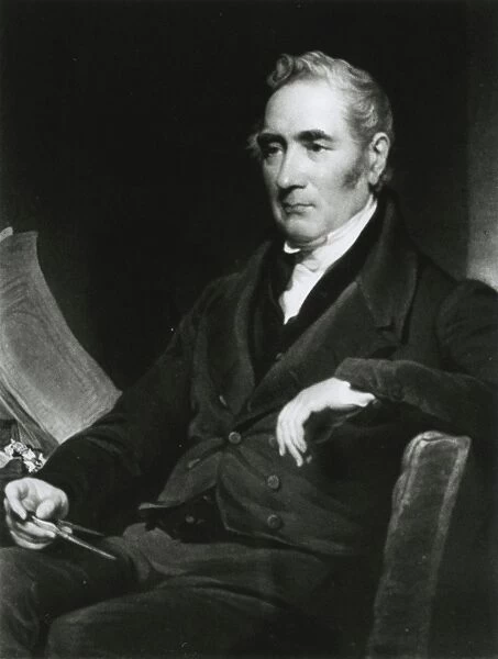 George Stephenson, seated. painting