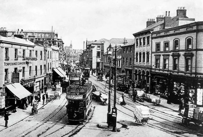 Framed Print : George Street Luton Edwardian period Framed Print : George Street Luton Edwardian period