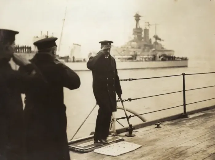 Framed Print : George V on board battleship HMS Queen Elizabeth Framed Print : George V on board battleship HMS Queen Elizabeth