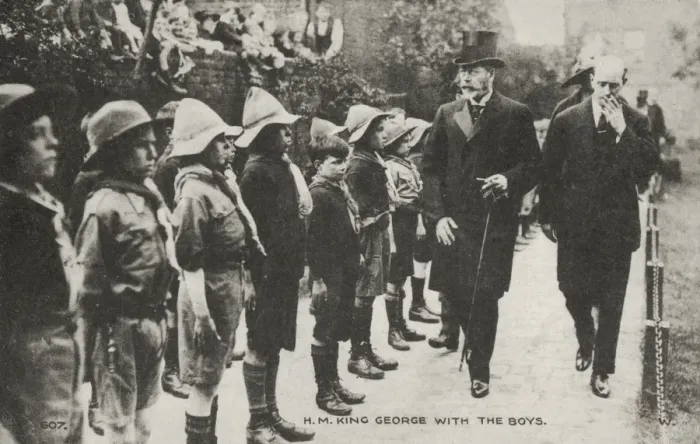 Framed Print : George V inspecting boy scouts Framed Print : George V inspecting boy scouts