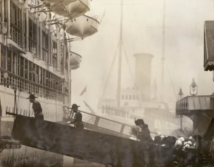 Framed Print : George V and Mary boarding HMS Medina, Portsmouth Framed Print : George V and Mary boarding HMS Medina, Portsmouth